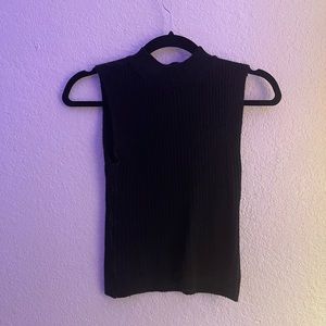 Black high neck sweater vest